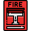 Fire alarm and firefighting icon
